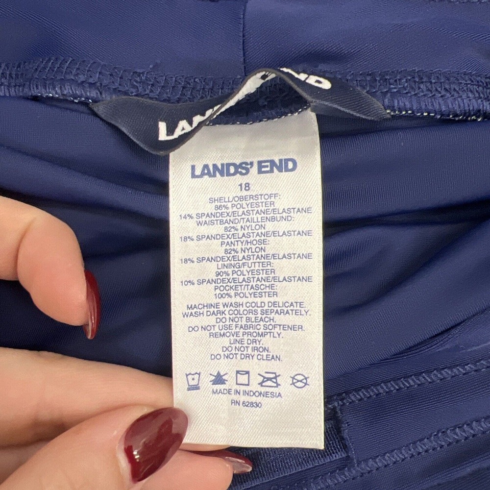 Lands' End Women's 9" Quick Dry Elastic Waist Board Swim Shorts Multi-color 18W - Picture 6 of 9